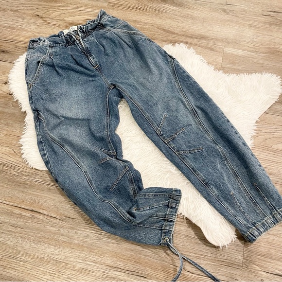 We The Free Jeans Barrel Paper Bag Jogger XS Boho Beach Fall Hippie - Picture 1 of 9
